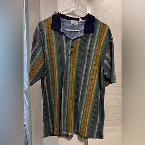 Aztec Print/Cowboy Style Collard Shirt. Size M